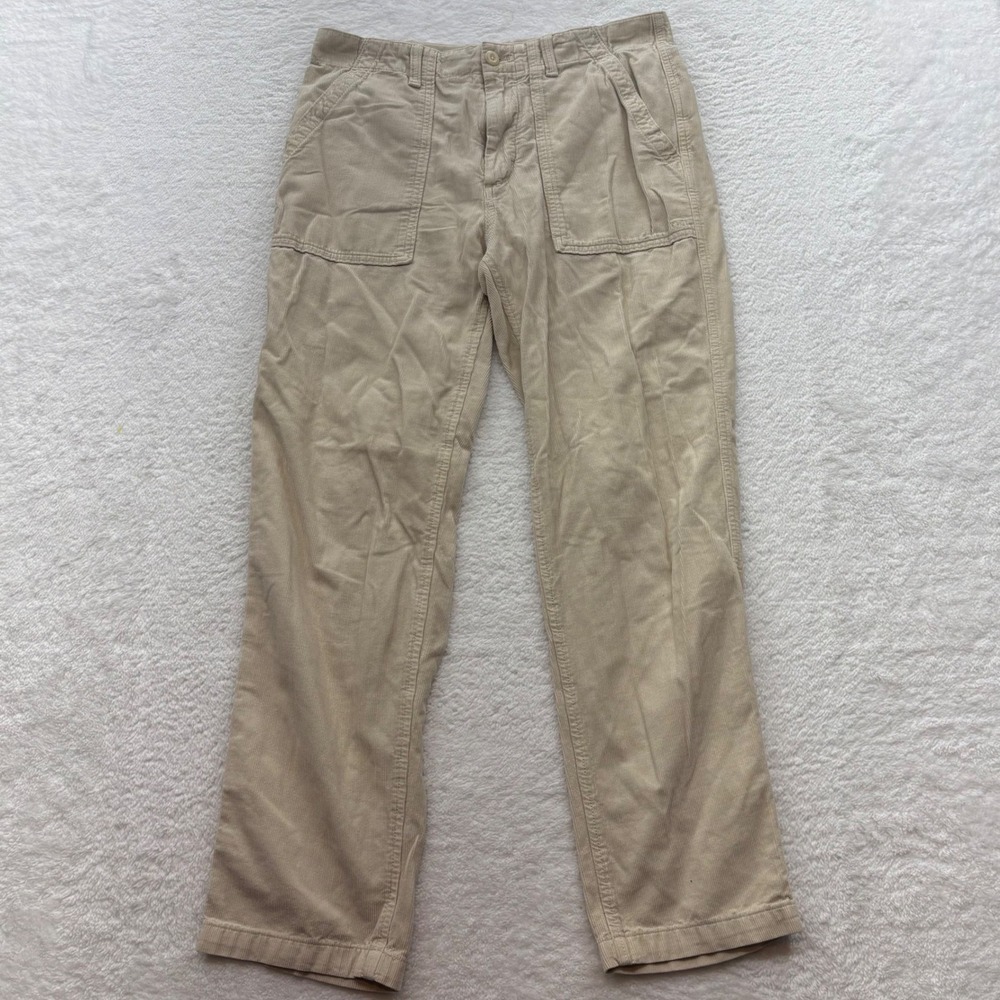 Outerknown Mens 31 Tan Organic Cotton Corduroy Utility Patch Pocket Pants